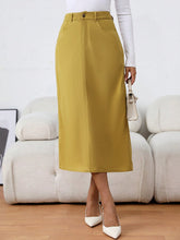 Simple Solid Color Casual Office Skirt For Women